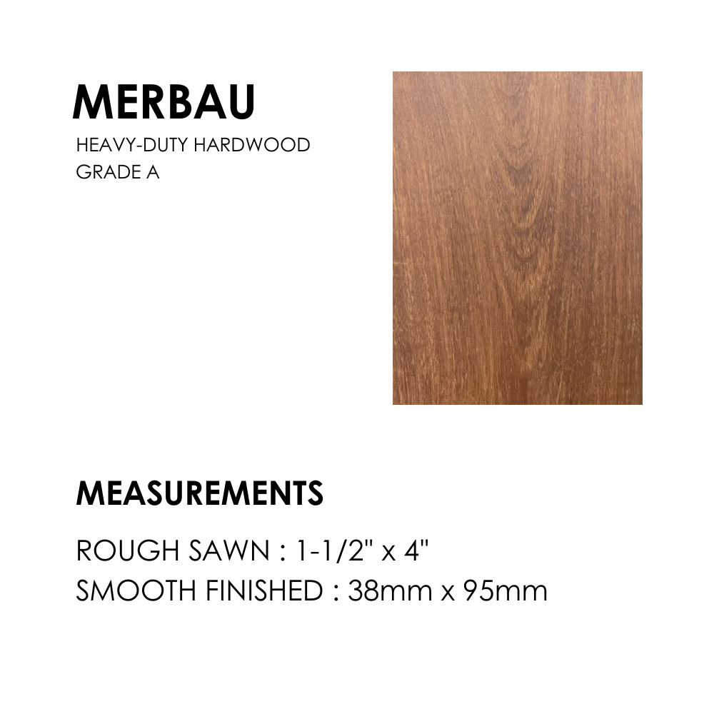 Merbau Wood - 38mm x 95mm (1-1/2" x 4")