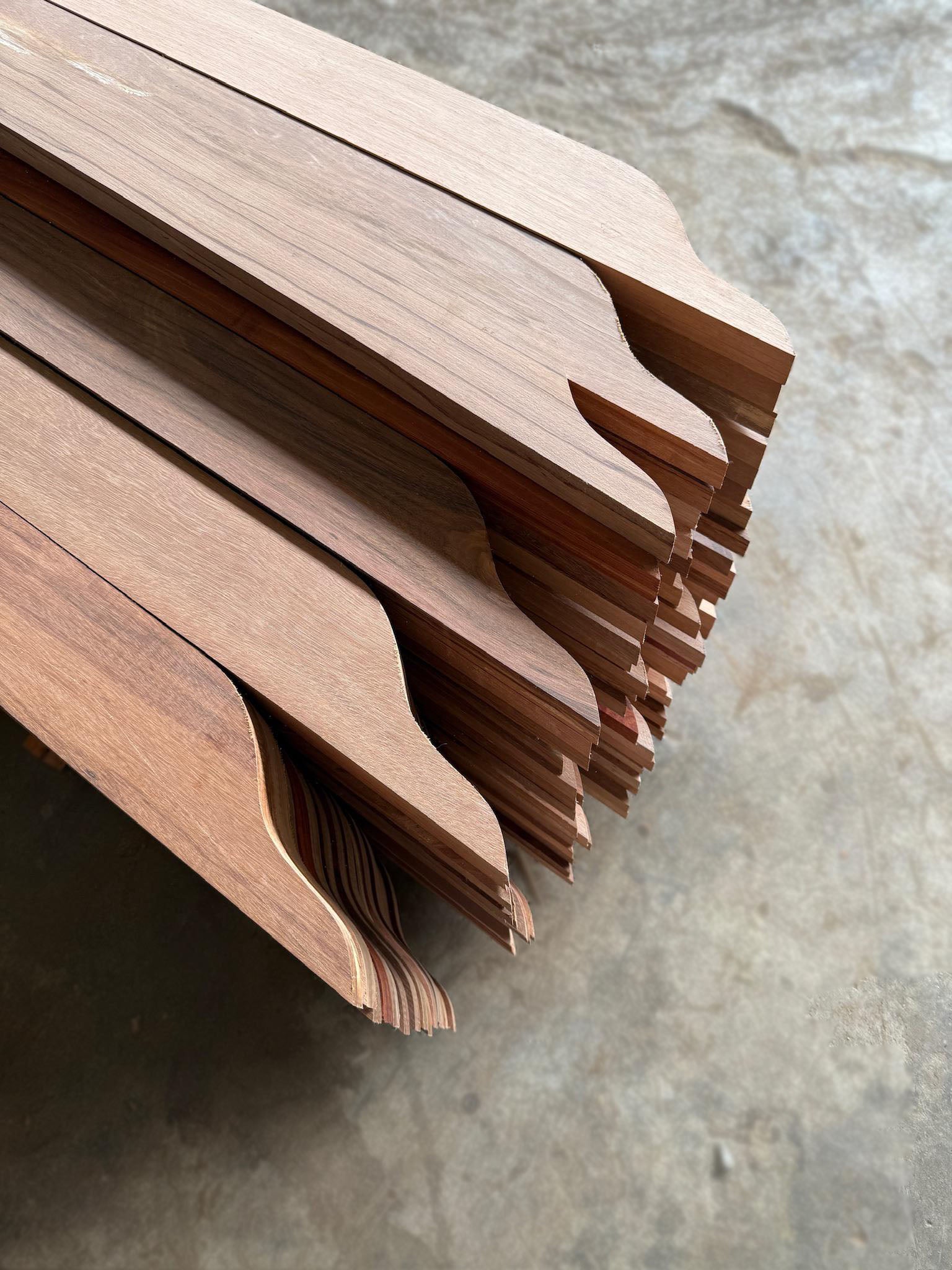 Close up picture showing the cutting profile for roof truss made by kekatong solid hardwood.